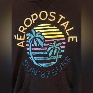 Aeropostale Women’s Sun Surf 87 Pullover Hoodie Navy Blue Size Large